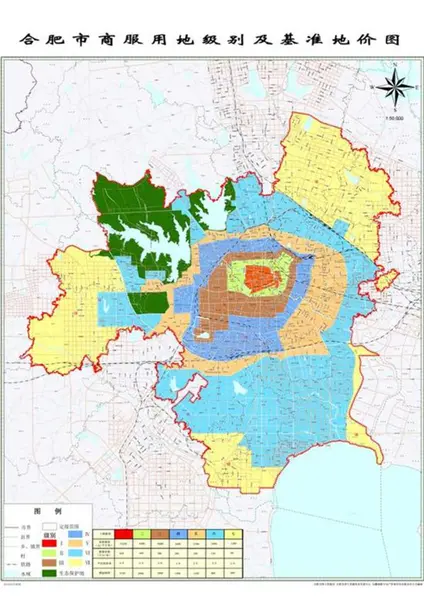 合肥市商服用地级别及基准地价图 合肥市商服用地级别及基准地价图