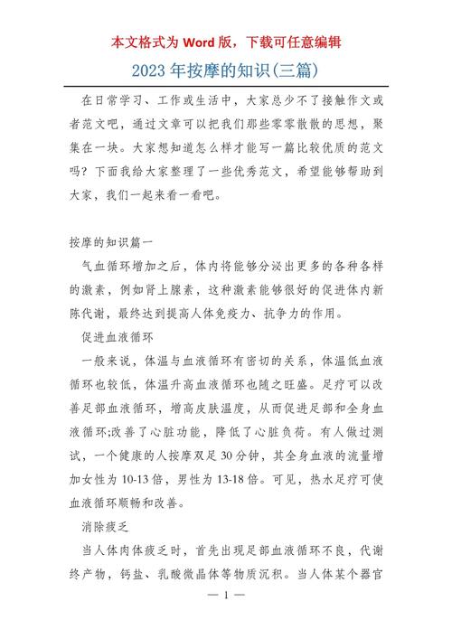 按摩范文